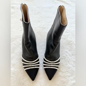 CHANEL leather boots with pearls size 39C Authentic Retail 1550$